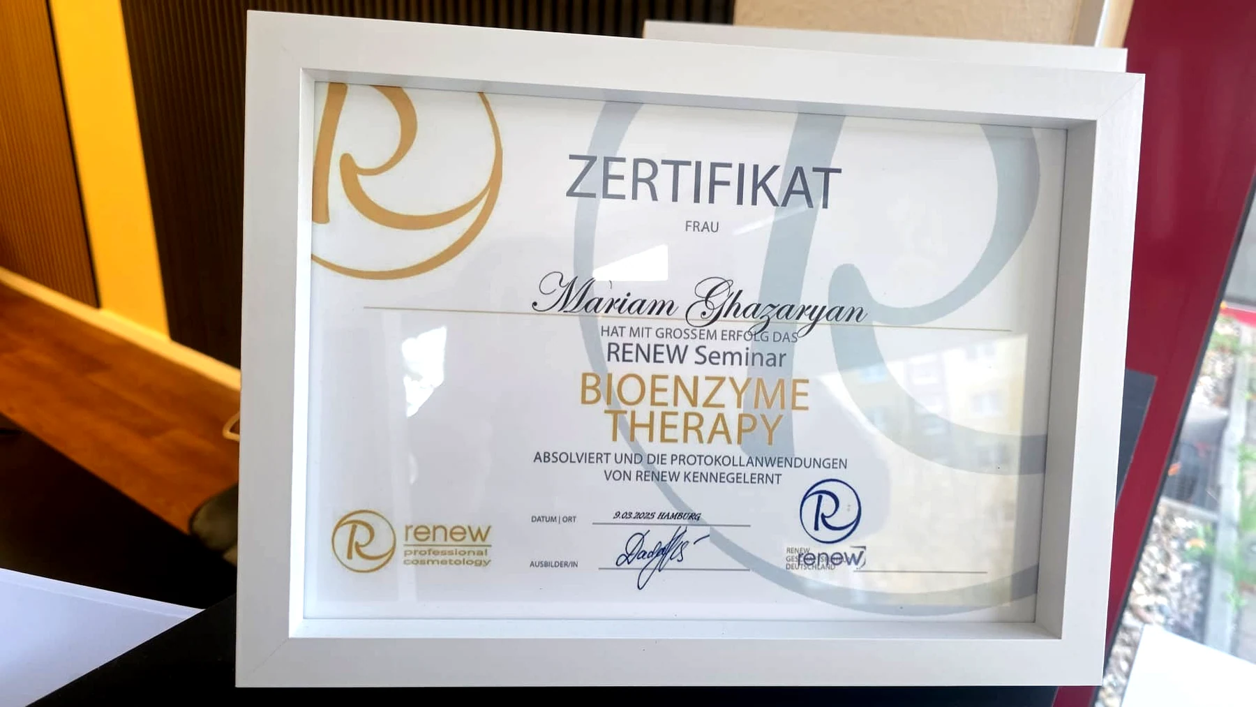 Zertifikat Bioenzyme Therapy